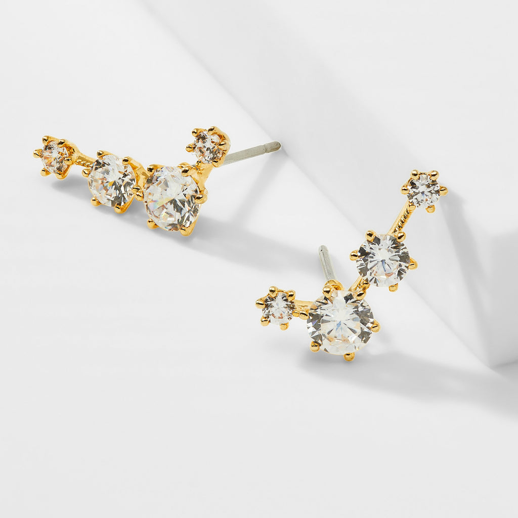 EDWARDIAN EAST WEST CZ EARRINGS