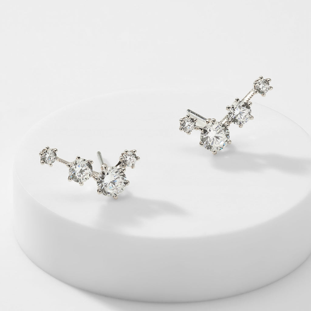 EDWARDIAN EAST WEST CZ EARRINGS