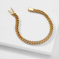 BILLIE STERLING SILVER CURB CHAIN LINE BRACELET