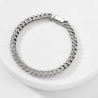 BILLIE STERLING SILVER CURB CHAIN LINE BRACELET