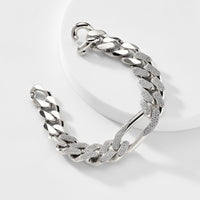 STERLING SILVER HIGHLIGHT LARGE CURB CHAIN BRACELET