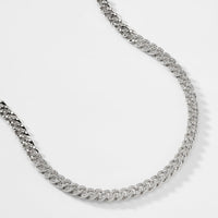 BILLIE STERLING SILVER CURB CHAIN COLLAR NECKLACE