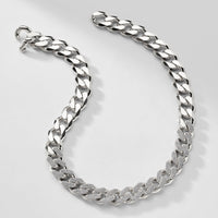 STERLING SILVER HIGHLIGHT LARGE CURB CHAIN NECKLACE