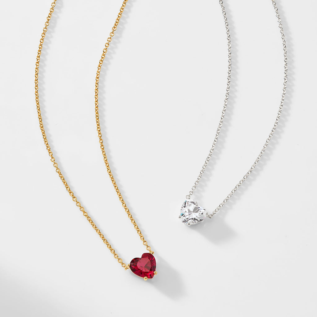 MODERN LOVE RUBY LARGE HEART NECKLACE