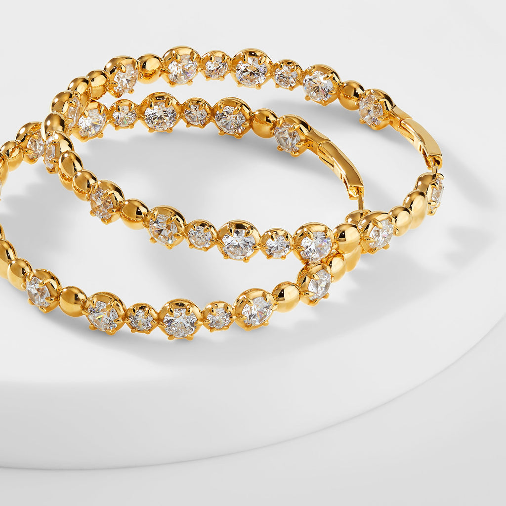 MUSE LARGE LENTIL HOOP EARRINGS