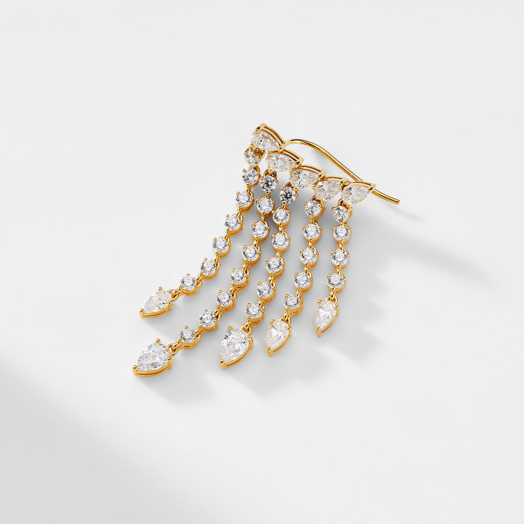 STERLING SILVER STUNNER FRINGE CLIMBER EARRINGS