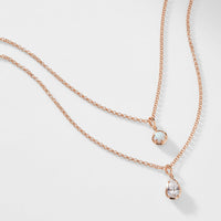 MUSE OPAL AND CZ DOUBLE LAYERED NECKLACE