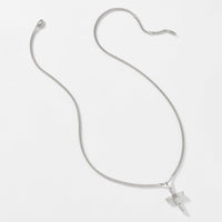 STERLING SILVER ELEVATE LARGE CZ CROSS NECKLACE