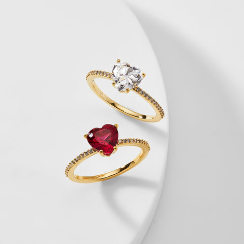 MODERN LOVE RUBY HEART RING – NADRI Wholesale