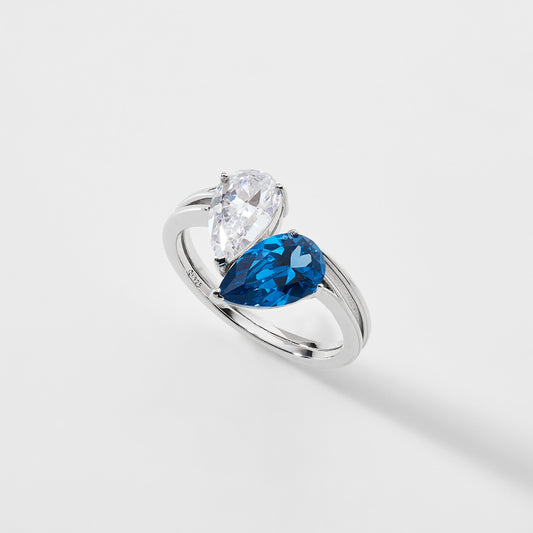 HAPPY HOUR BLUE FOXY COCKTAIL RING