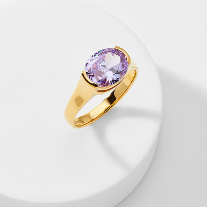 HAPPY HOUR LAVENDER OVAL COCKTAIL RING