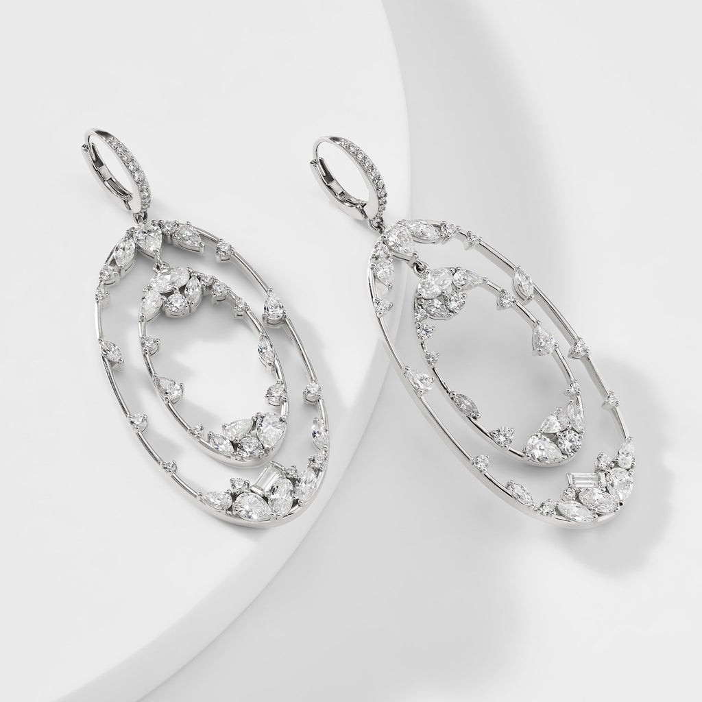 BILLIE STERLING SILVER OVAL ORBIT DROP EARRINGS