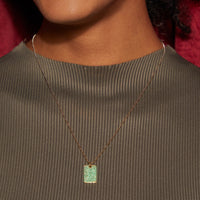 PAVE THE WAY GREEN DOG TAG PENDANT