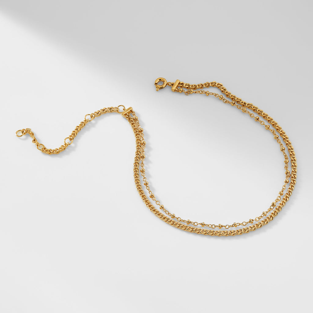 AJOA TOTEM DOUBLE CHAIN ANKLET