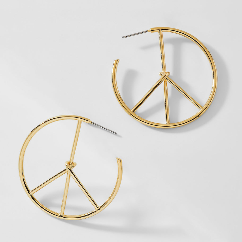 AJOA PEACE HOOP EARRINGS