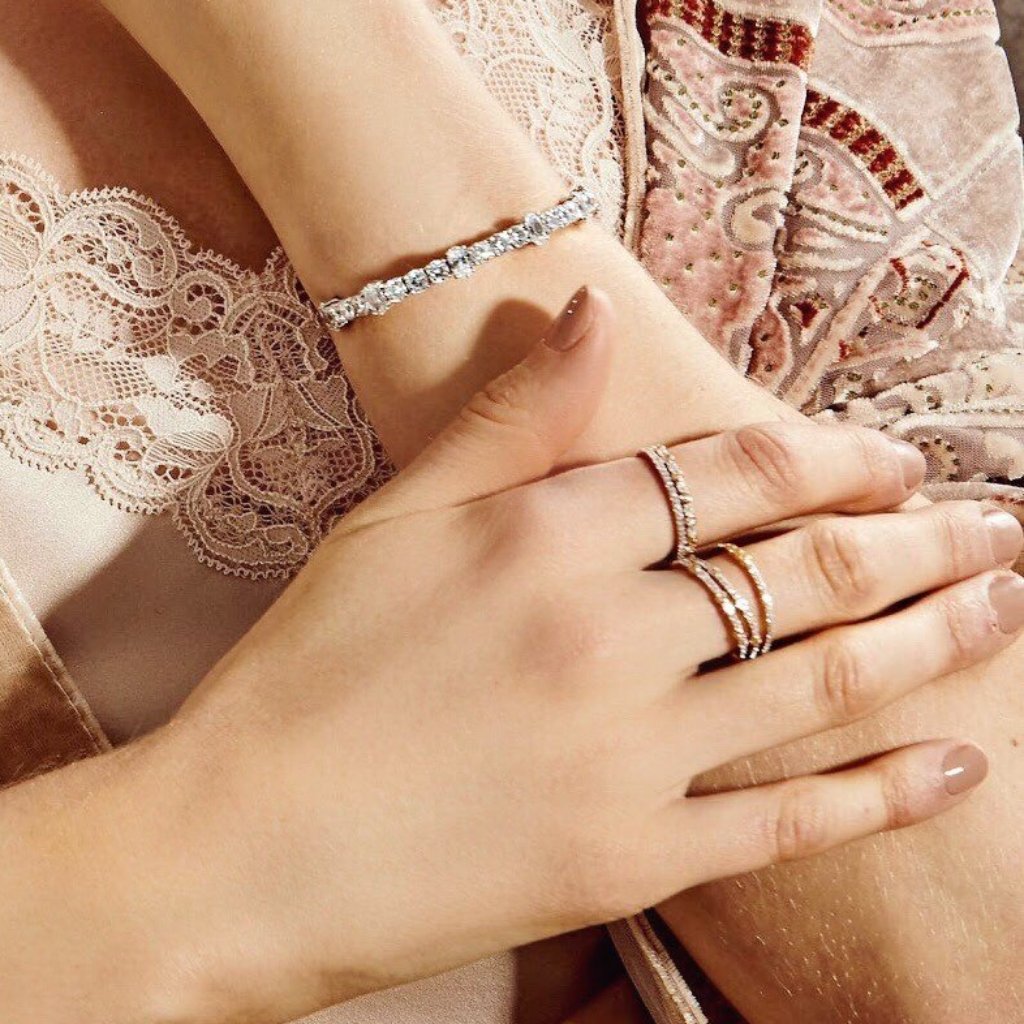 CZ 5 BAND STACK RING
